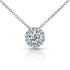 Circle Diamond Halo Necklace 3/5 Carat (ctw) in 14k White Gold